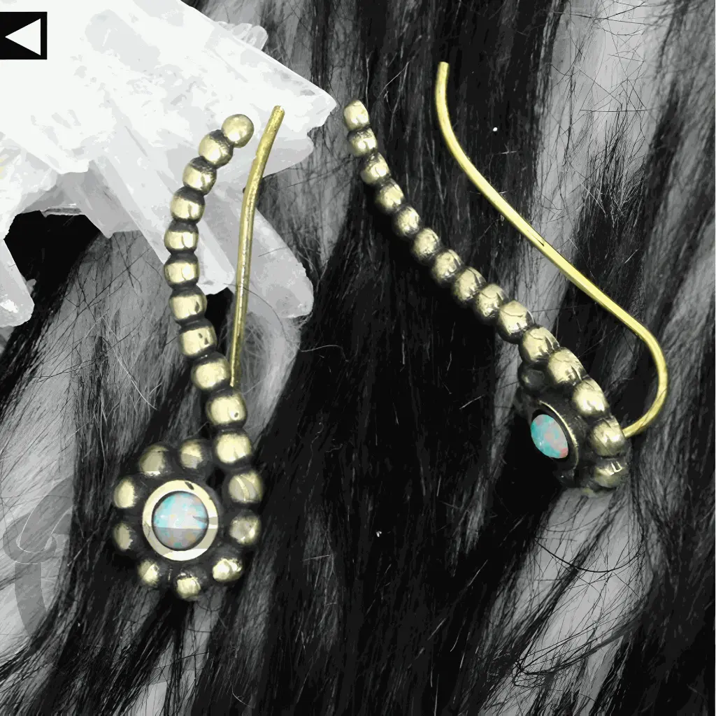 White Opal Earstud