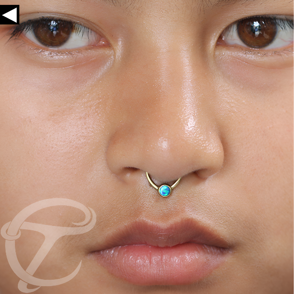 Blue Opal Septum Ring 019