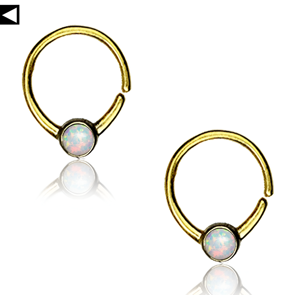 White Opal Septum Ring 019