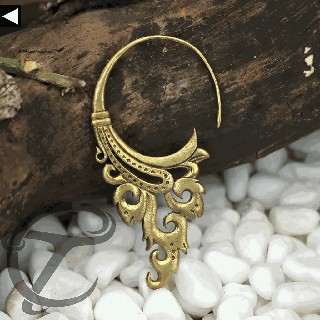 Tribal Brass Earrings pair