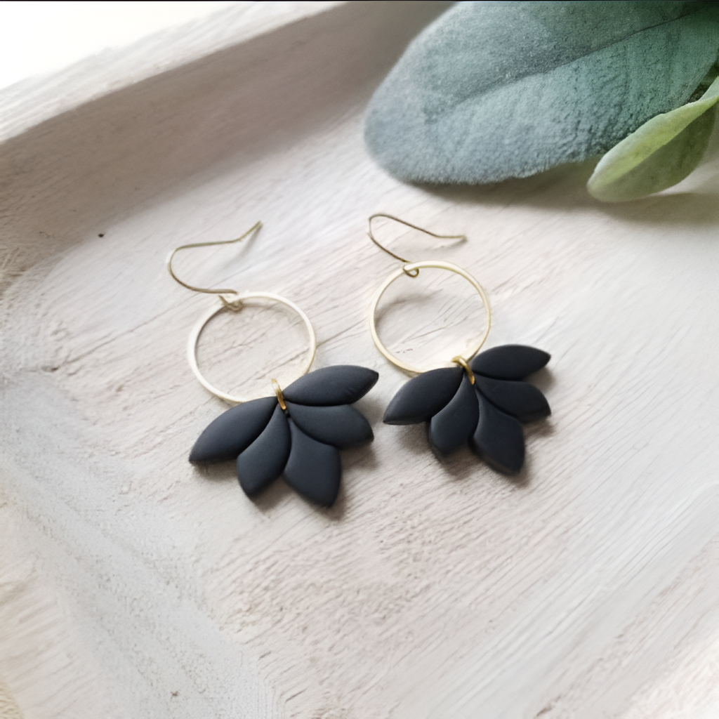 Black Clay Earring