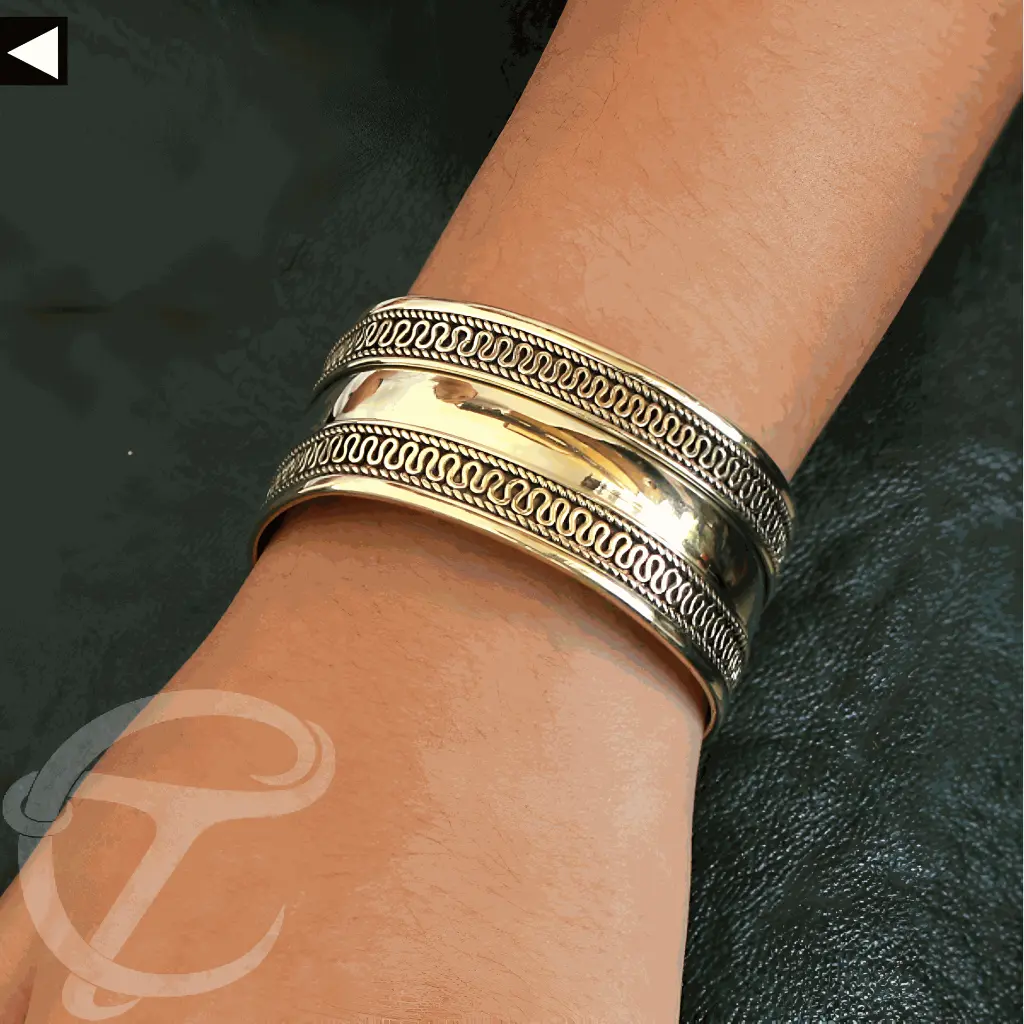 Greek Thread Brass Bangle