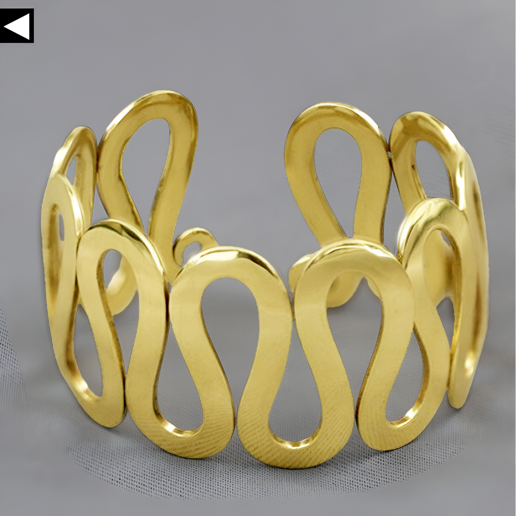 Wavy Brass Bangle
