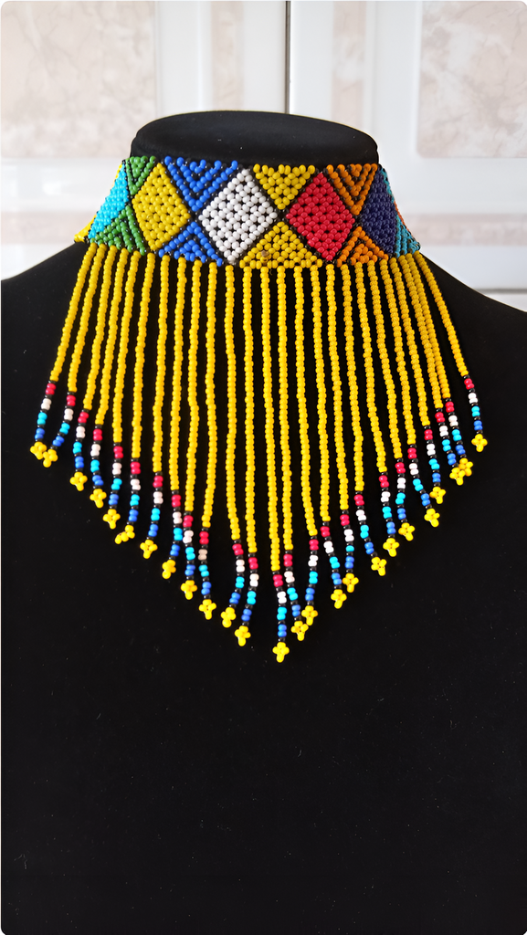 Yellow Beaded Choker