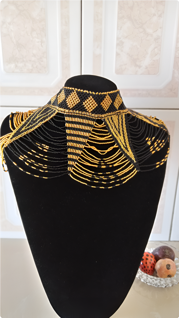 Gold & Black Beaded Choker