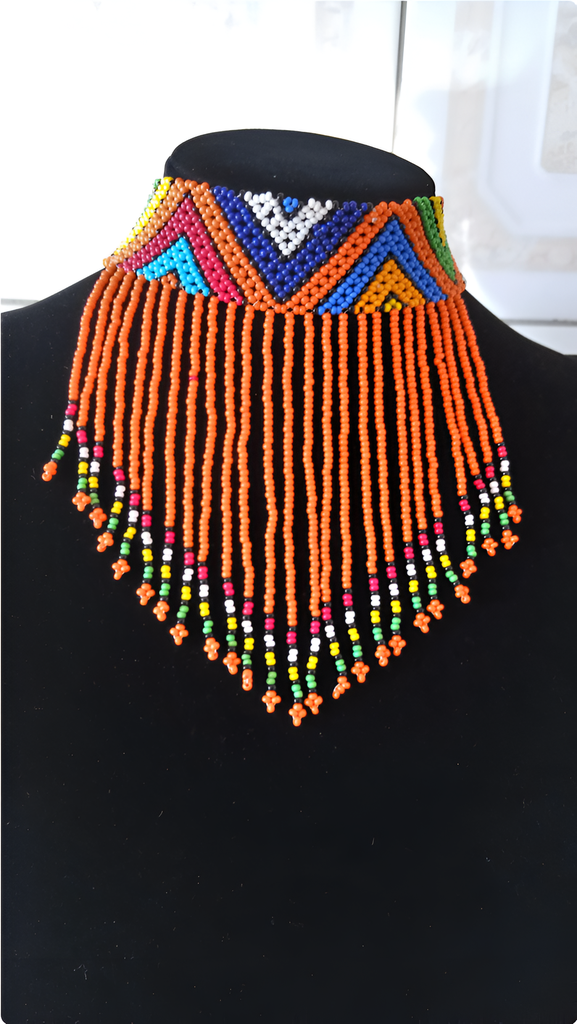 Orange Beaded Choker