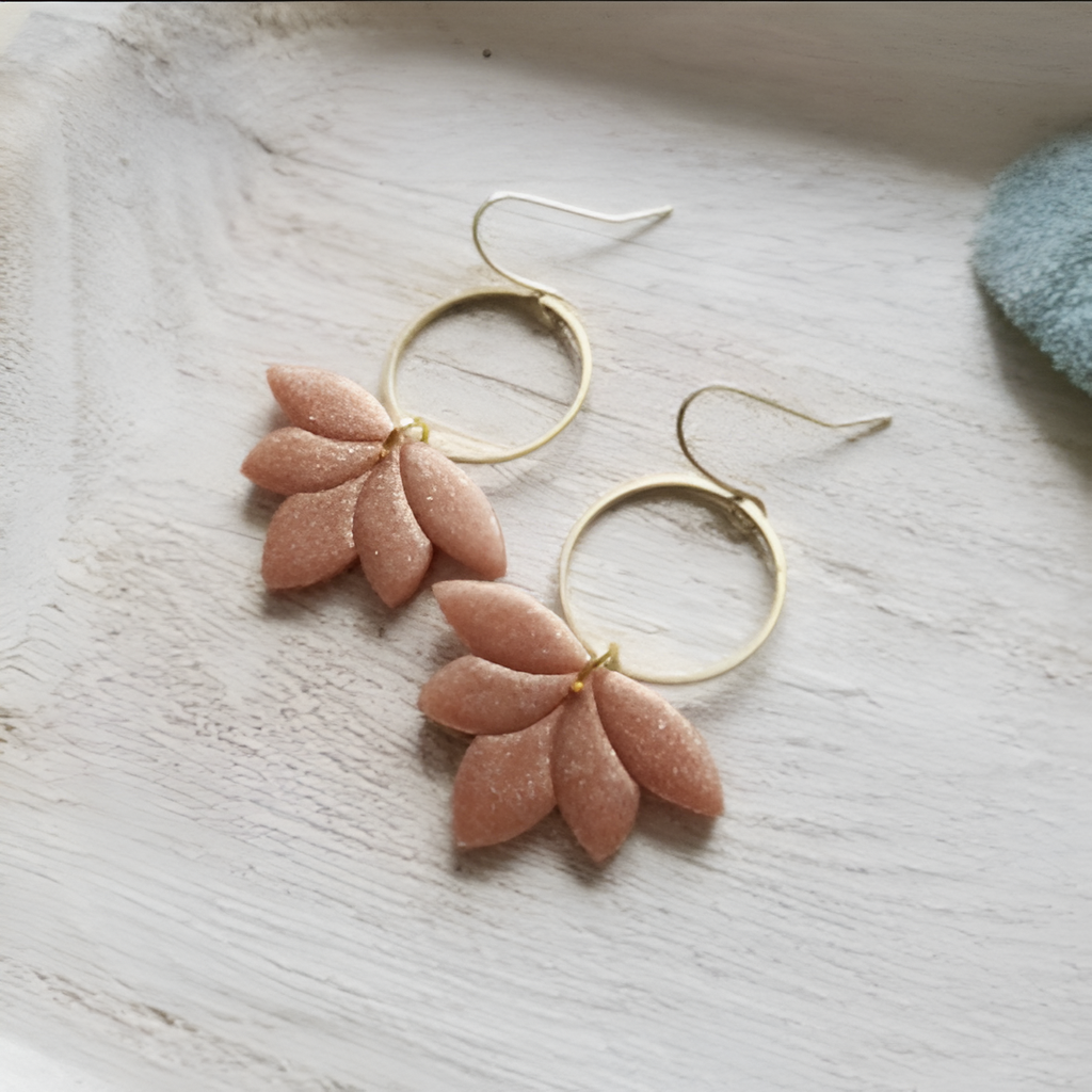 Orange Clay Earring