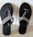 Black & White Beaded Sandals