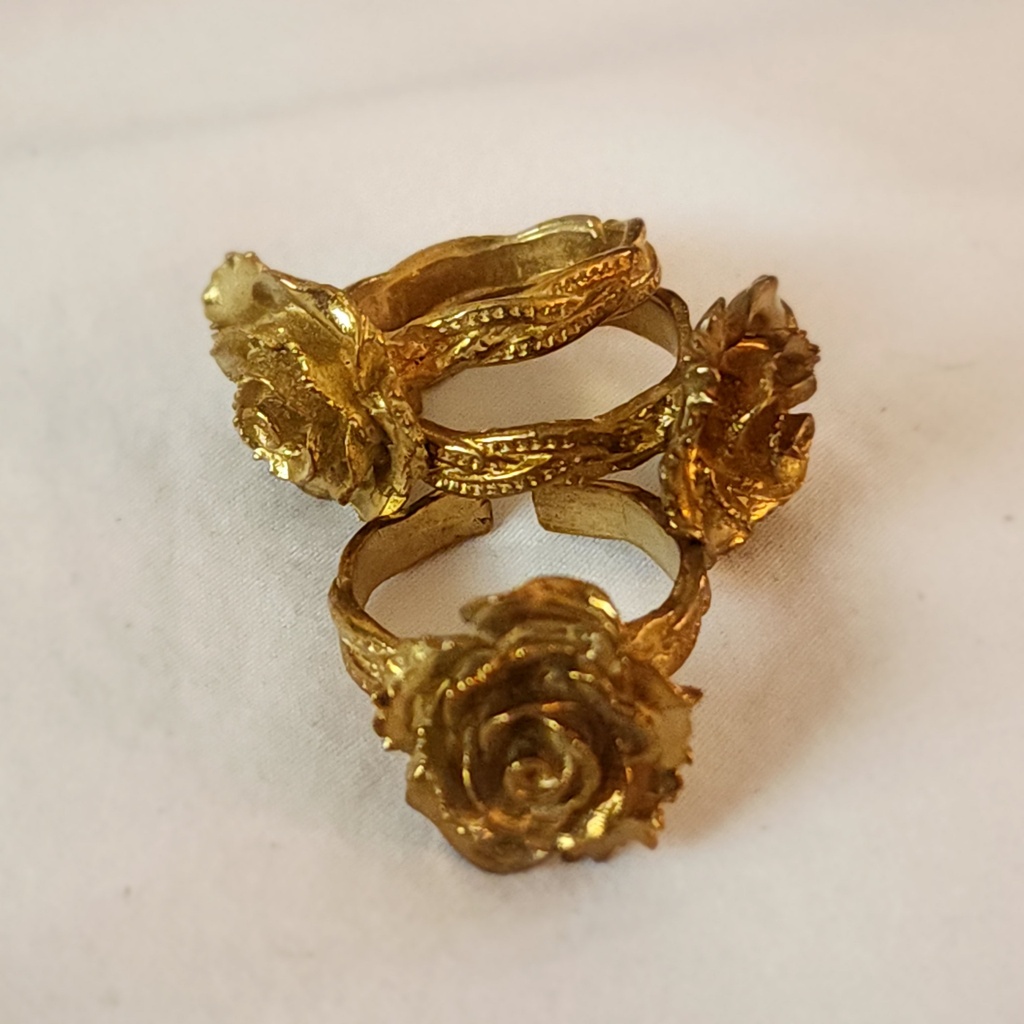 Rose Flower Ring Brass