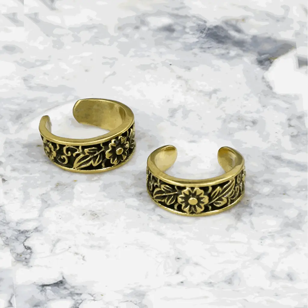 Floral Ear Cuff / Dread Lock Bead | Brass