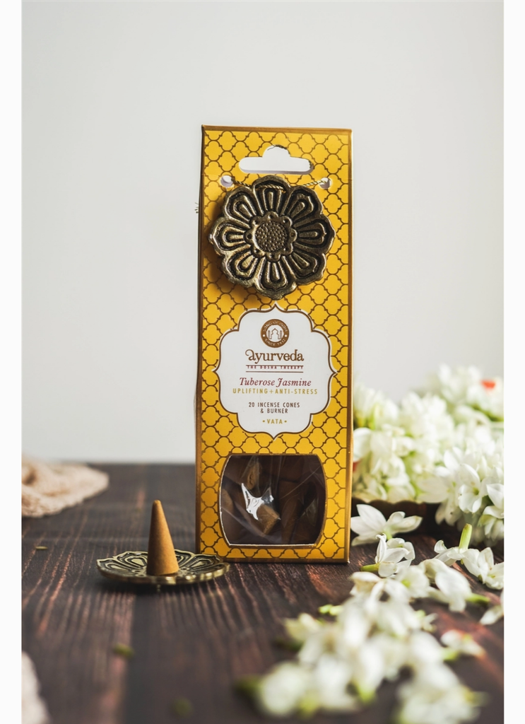 Ayurveda Cones - Tuberose Jasmine | + Burner 