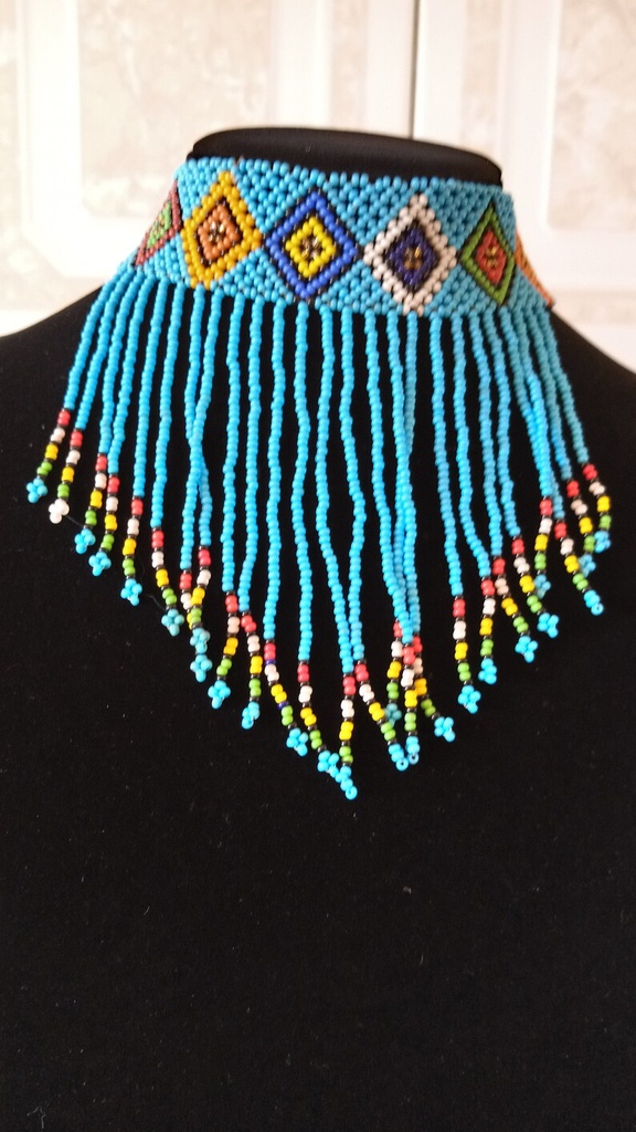 Sky Blue Beaded Choker