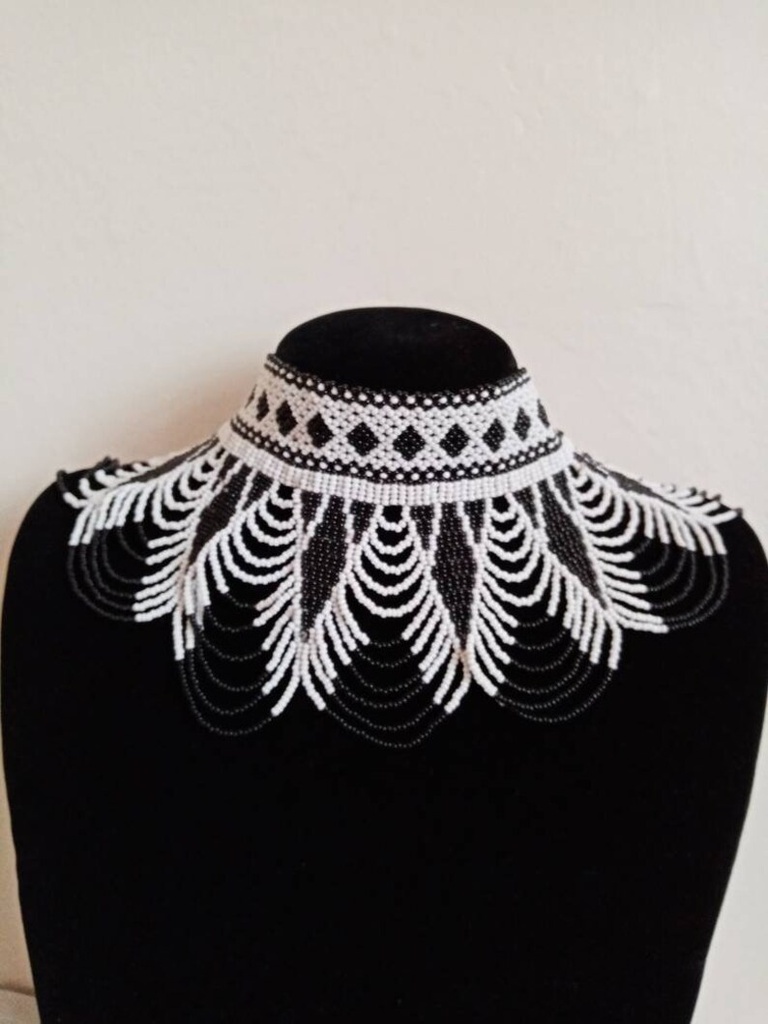 Black & White Beaded Necklace
