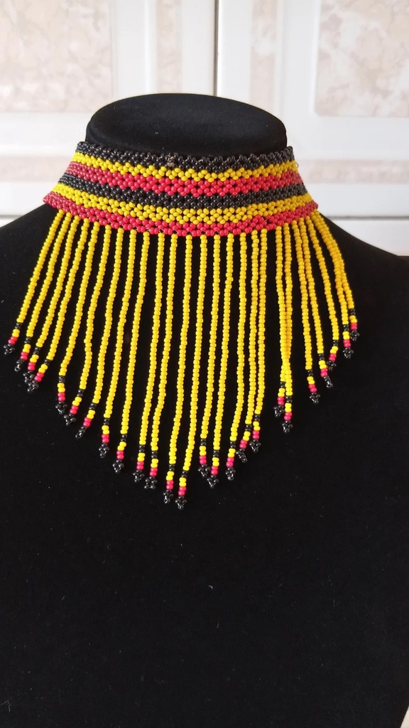 Yellow Beaded Choker