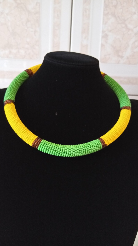 Green & Yellow Tribal Necklace