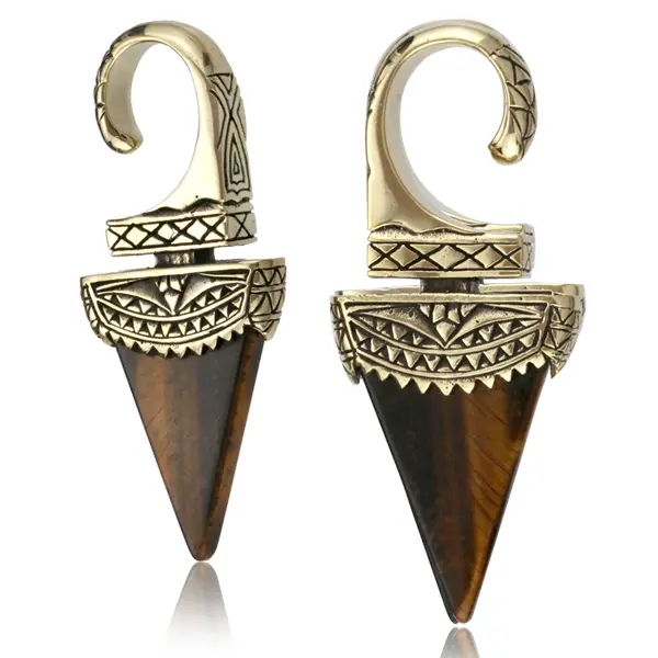 Brass Piercing Tiger Eye