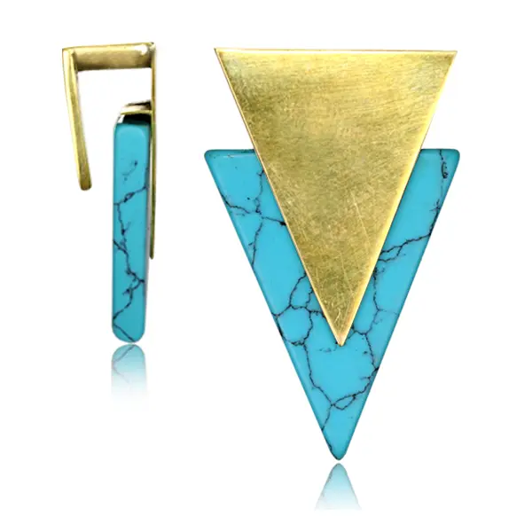 Turquoise brass gauges