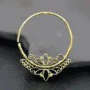 Flower Tribal Brass Earring