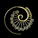 Tribal Earring Spiral Brass
