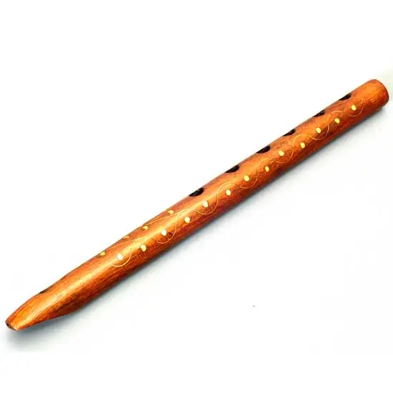Sheesham Wood Flute with Brass Inlay