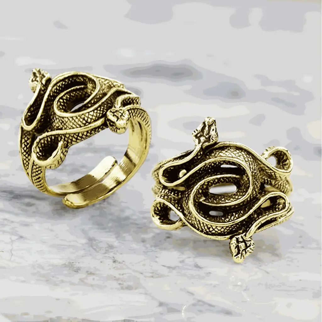 Snake Finger Ring Brass