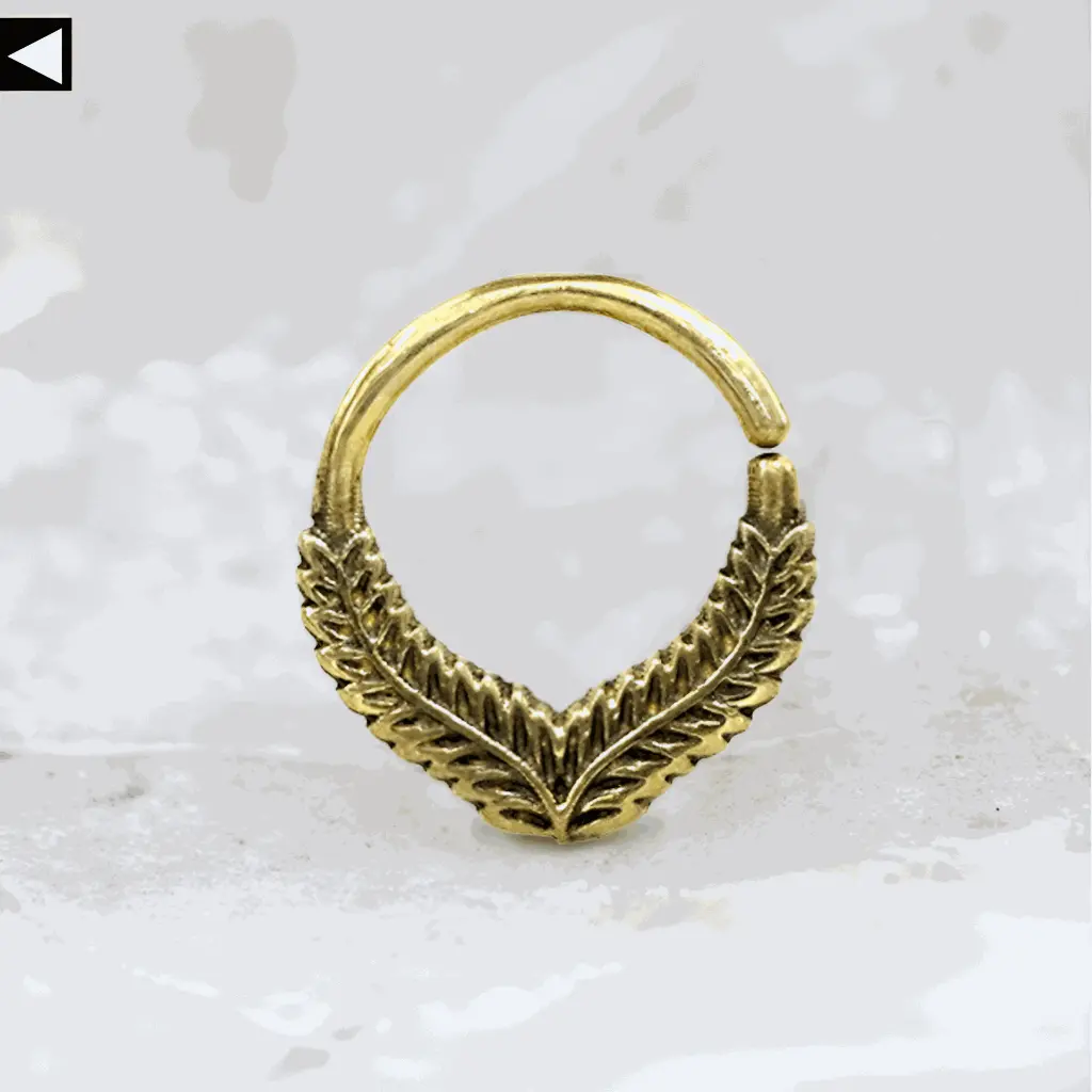 Feather Septum Brass Ring
