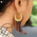 Narra Wood & Brass Earring