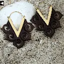 Narra Wood & Brass Earring