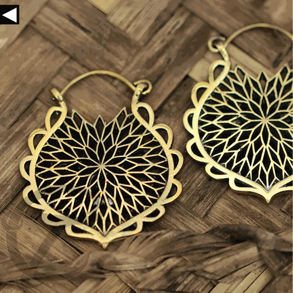 Flower of Life Brass Earring