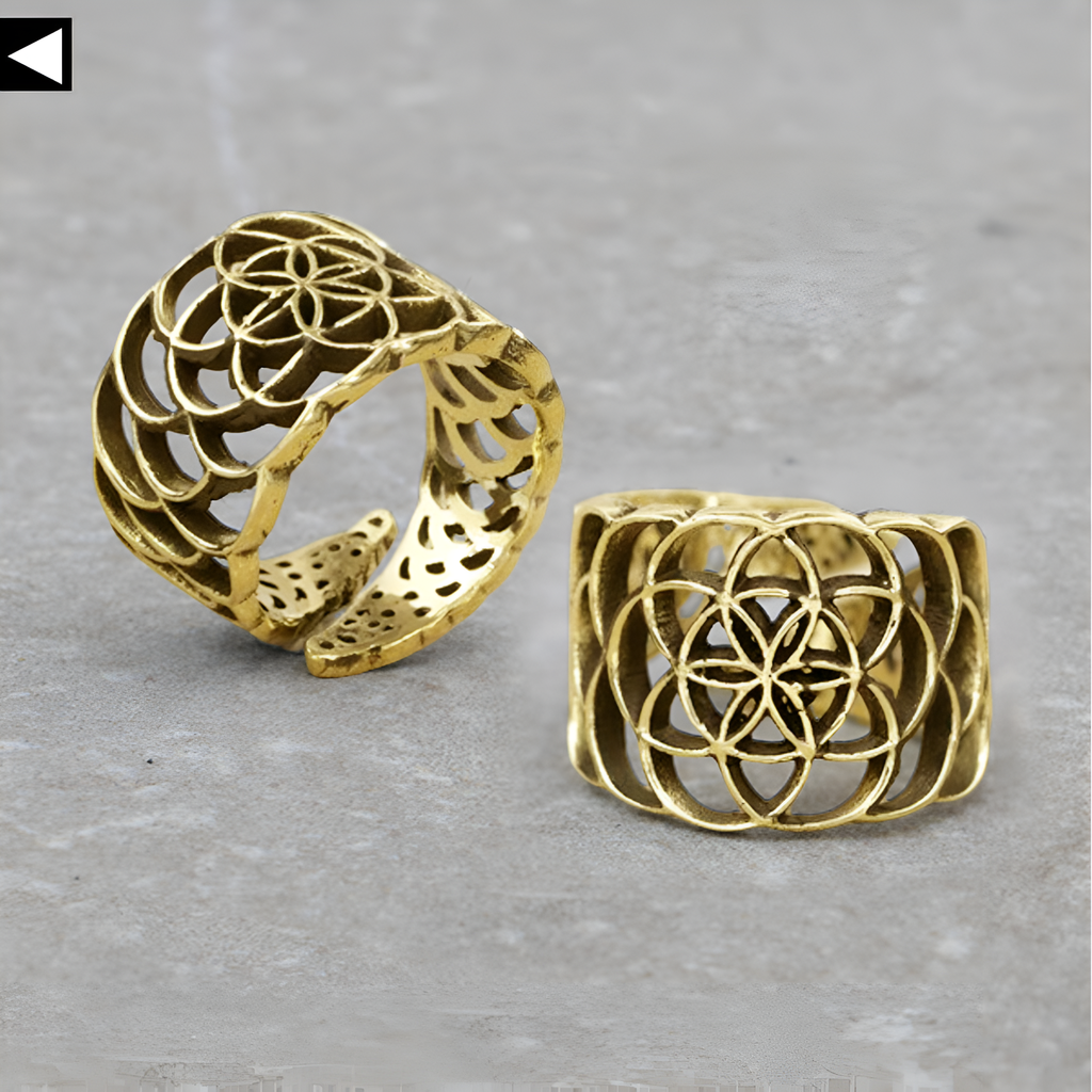 Flower of Life Brass Ring