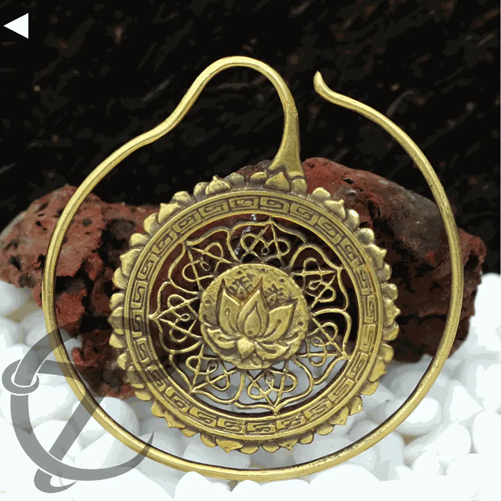 Lotus Mandala Brass Expander pair