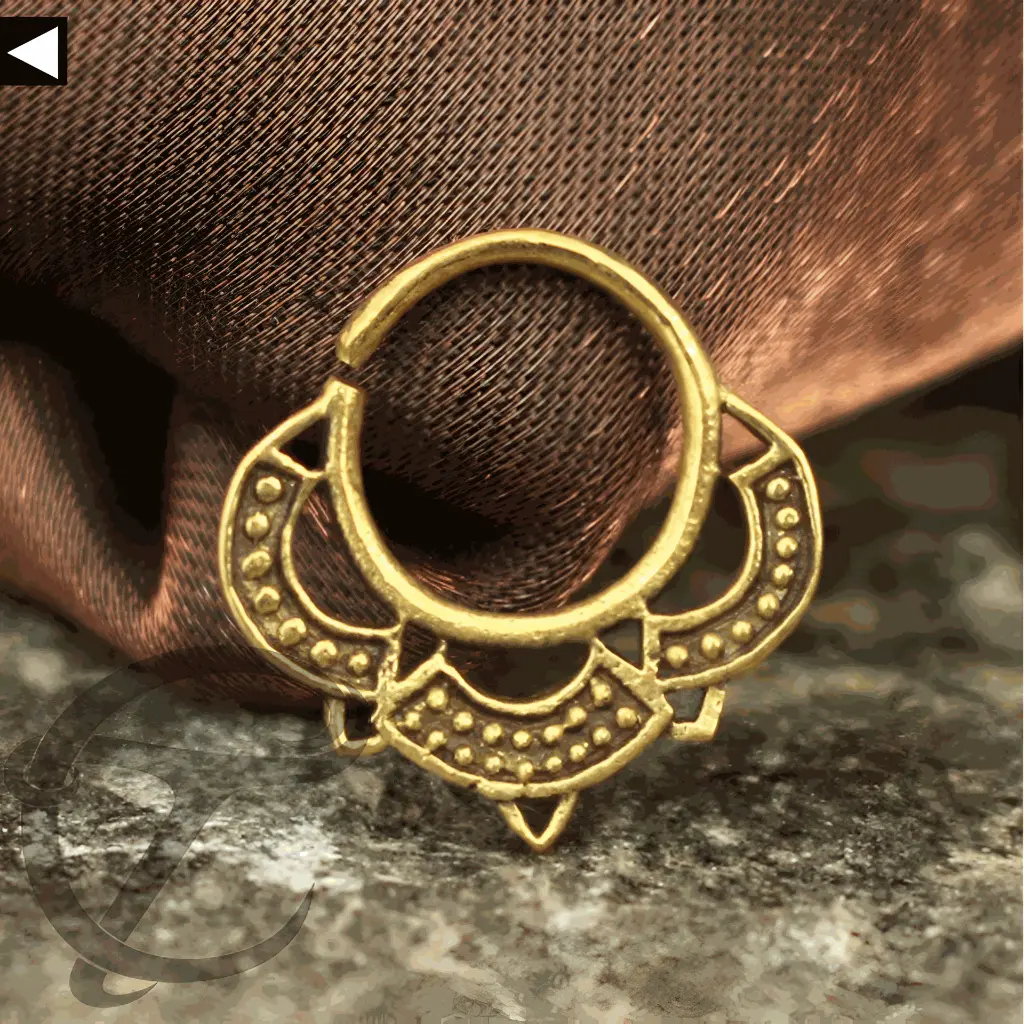 Brass Lotus Septum Ring