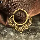Brass Lotus Septum Ring
