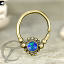 Septum Brass  Blue Opal