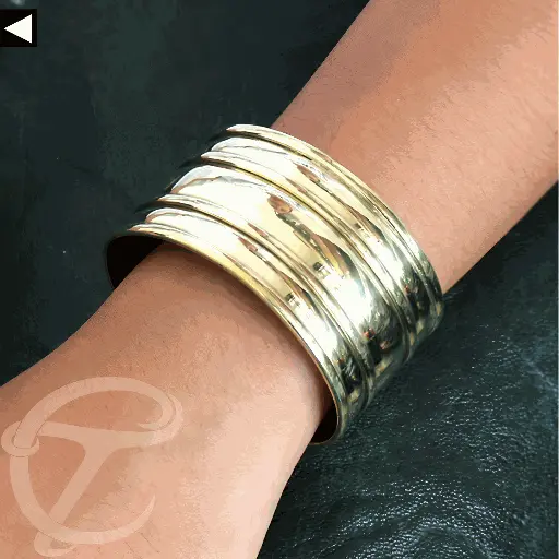3 Stacks Brass Bangle