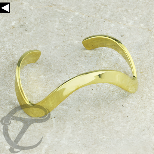 Wave Brass Bangle