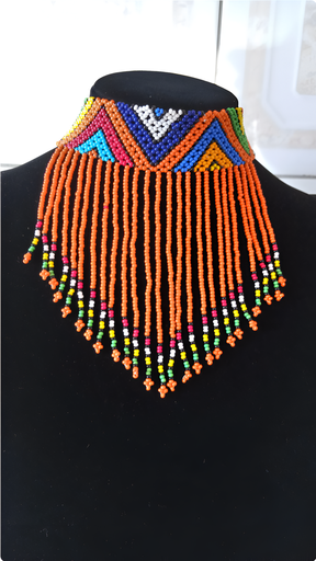 Orange Beaded Choker