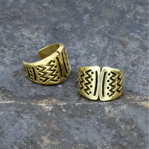 Tribal Ear Cuff / Dread Lock Bead Brass