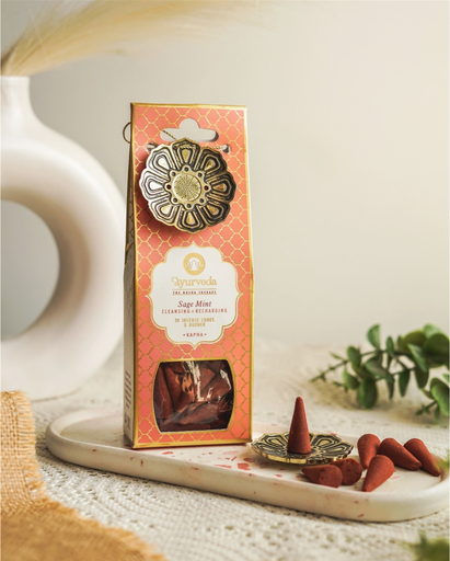 Ayurveda Cones - Sage Mint | + Burner 