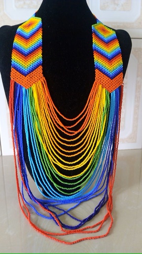 Multi Color Long Beaded Necklace