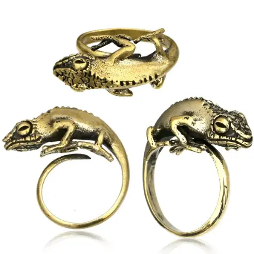 Brass Lizard Ring