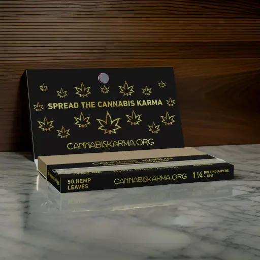 Cannabis Karma Rolling Papers | Organic Hemp | 1 1/4 Size + Tips