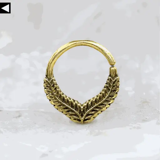 Feather Septum Brass Ring