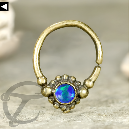 Septum Brass  Blue Opal